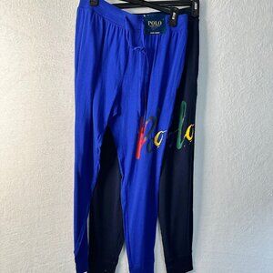 Bundle Polo Ralph Lauren Pajama Pants Mens Medium Joggers Blue Painted Big Logo